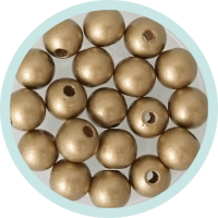 Holzperlen gold 8mm Maxibeutel 500 Stück Holzperlen gold 8mm Maxibeutel 500 Stück
