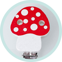 Pilzclip weiß-rot Pilzclip weiß-rot