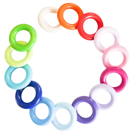 Farbige Holzringe
