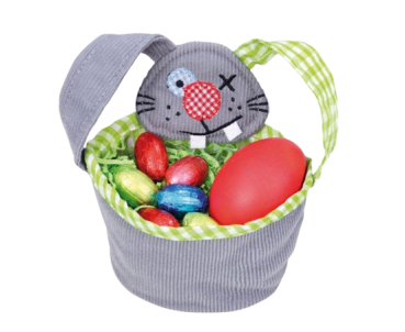 Osterkörbchen grau aus Stoff