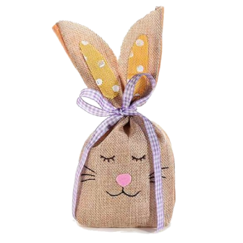 Osterhasenbeutel Jute gelbe Ohren