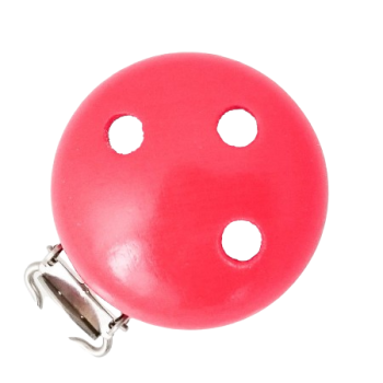 Schnullerkettenclip 35mm hellrot