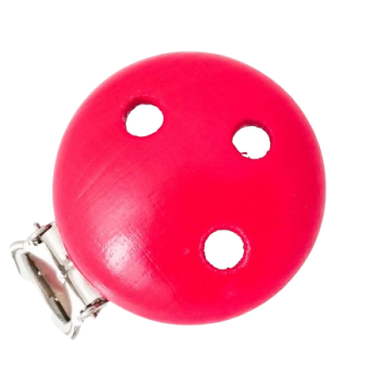 Schnullerkettenclip 35mm rubinrot