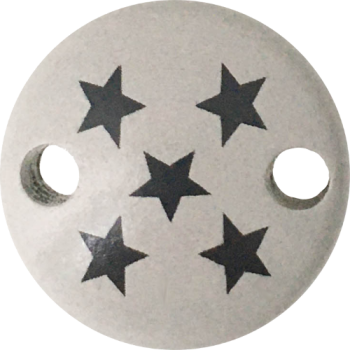 Schnullerkettenclip 30mm hellgrau Sternchen