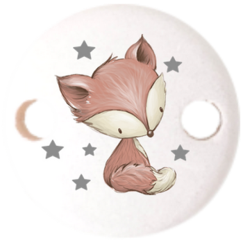 Schnullerkettenclip 30mm weiß Fuchs