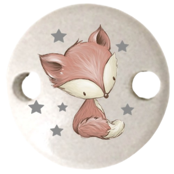 Schnullerkettenclip 30mm hellgrau Fuchs