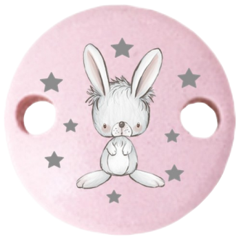 Schnullerkettenclip 30mm rosa Hase