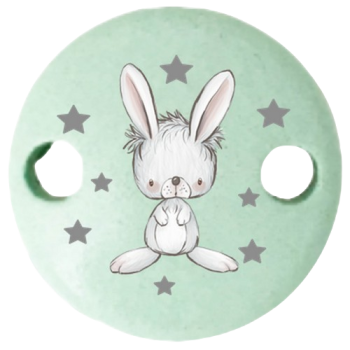 Schnullerkettenclip 30mm mint Hase