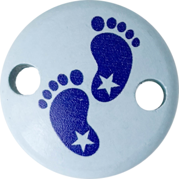 Schnullerkettenclip 30mm babyblau Füßchen Stern