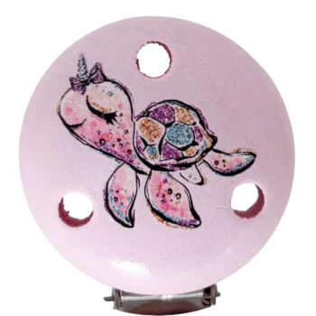 Schnullerkettenclip rosa Schildkröte