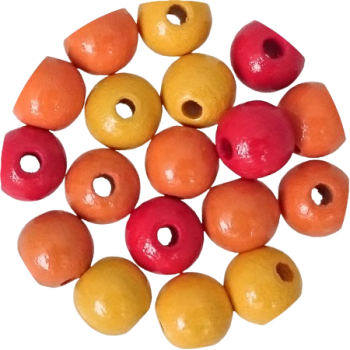 Holzperlen GelbRotMix 8mm