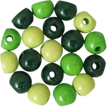 Holzperlen ApfelgrünMix 10mm