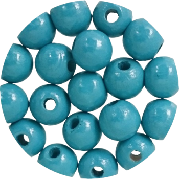 Holzperlen dunkeltürkis 10mm