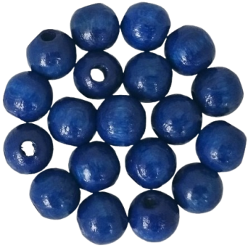 Holzperlen dunkelblau 10mm