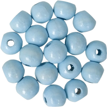 Holzperlen pastellblau 12mm