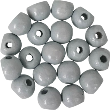 Holzperlen mittelgrau 10mm