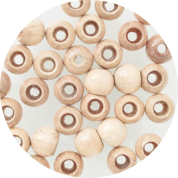 Sicherheitsperlen natur holz poliert