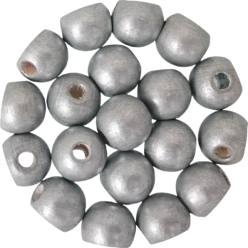 Holzperlen silber 10mm