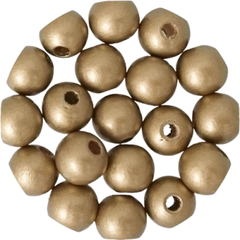 Holzperlen gold 10mm