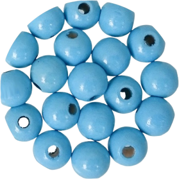 Holzperlen skyblau 10mm