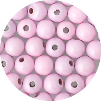 Holzperlen rosa Perlmutteffekt 10mm