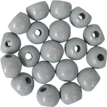 Holzperlen mittelgrau 8mm