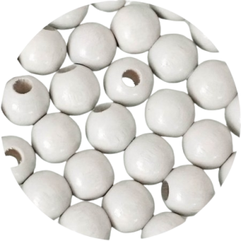 Holzperlen hellgrau 10mm