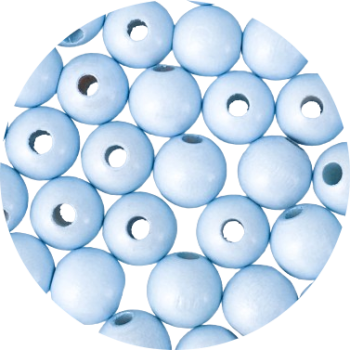 Holzperlen babyblau Perlmutteffekt 10mm