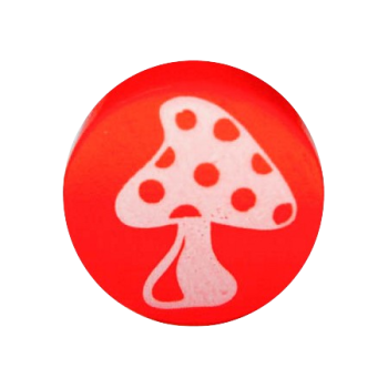 Motivscheibe 16mm rot Pilz weiß