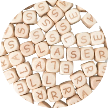 Buchstabe A gelasert