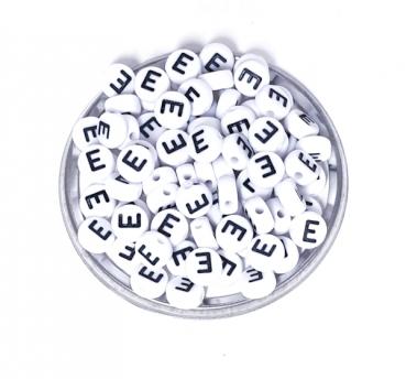 1x100 Buchstabenplättchen Kunststoff "E" 7mm