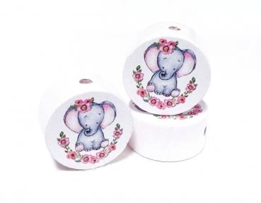 Motivscheibe weiß Elefant Mädchen Blumen