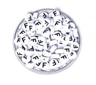 1x100 Buchstabenplättchen Kunststoff "F" 7mm