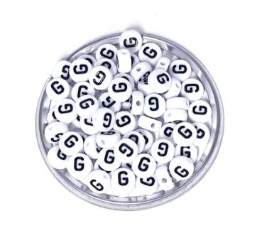 1x100 Buchstabenplättchen Kunststoff "G" 7mm