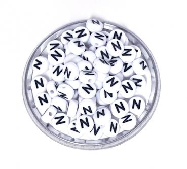 1x100 Buchstabenplättchen Kunststoff "N" 7mm
