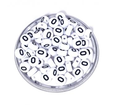 1x100 Buchstabenplättchen Kunststoff "O" 7mm