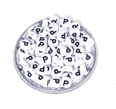 1x100 Buchstabenplättchen Kunststoff "P" 7mm