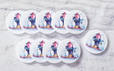 Pinguin auf Ski EKW-Chip