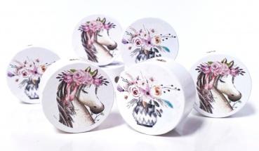 Motivscheibe weiß Pony Blumenvase