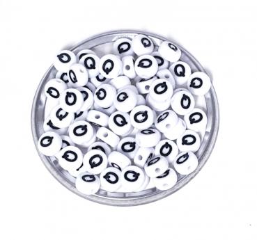 1x100 Buchstabenplättchen Kunststoff "Q" 7mm