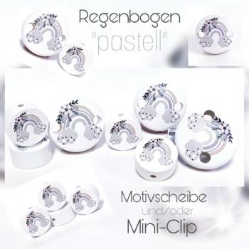 Preview: Motivscheibe weiß Regenbogen pastell
