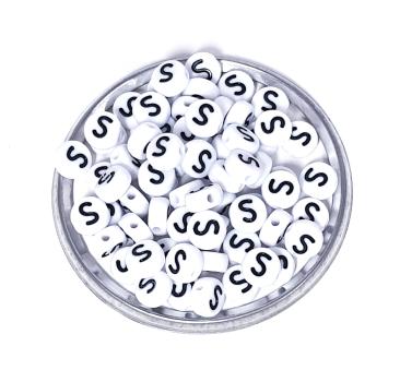 1x100 Buchstabenplättchen Kunststoff "S" 7mm