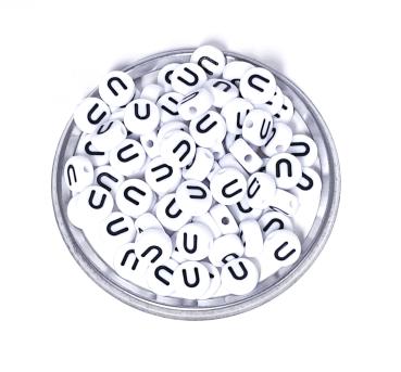 1x100 Buchstabenplättchen Kunststoff "U" 7mm
