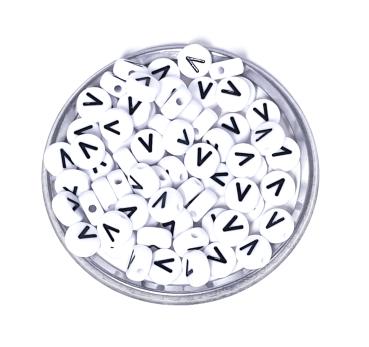 1x100 Buchstabenplättchen Kunststoff "V" 7mm