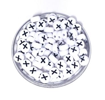 1x100 Buchstabenplättchen Kunststoff "X" 7mm