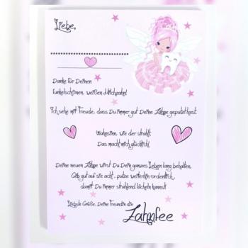 Brief der Zahnfee - rosa