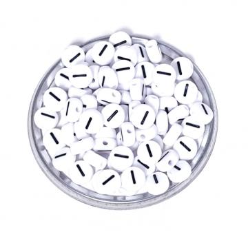1x100 Buchstabenplättchen Kunststoff "I" 7mm