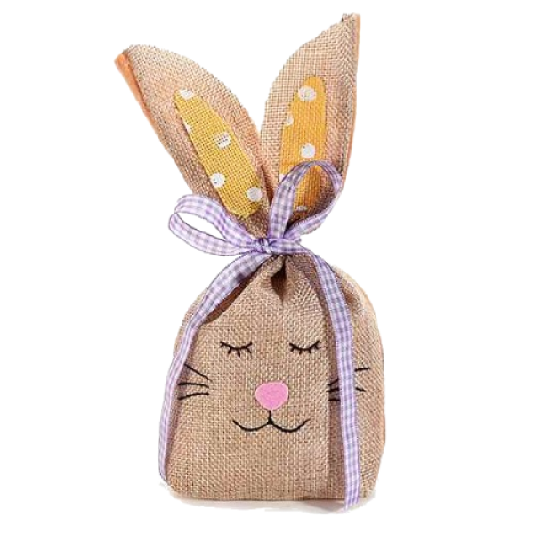 Osterhasenbeutel Jute gelbe Ohren