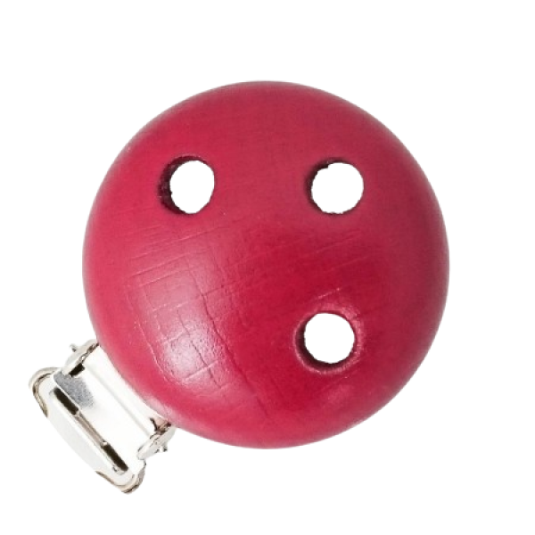 Schnullerkettenclip 35mm dunkelrot