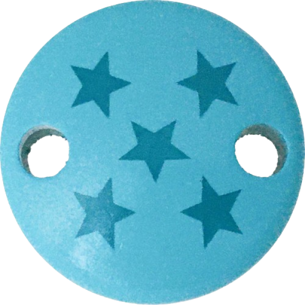 Schnullerkettenclip 30mm türkis Sternchen